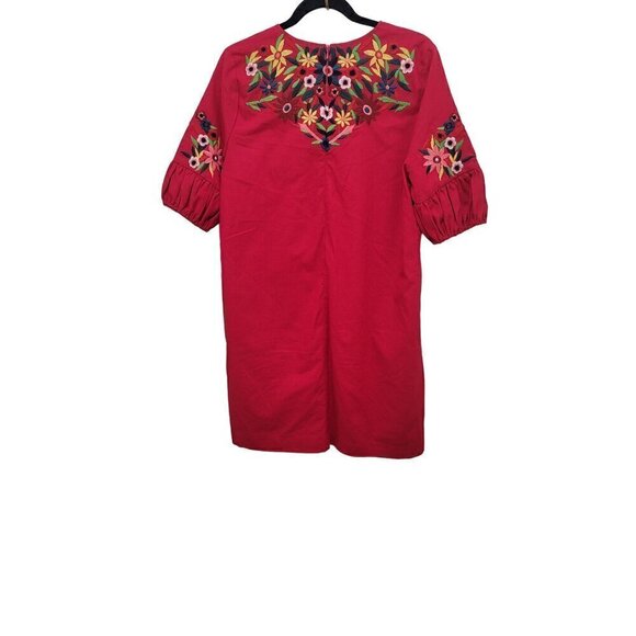 BENNY PHIL WOMEN'S RED FLOWER PRINT EMBROIDERY DRESS SIZE XL - Picture 3 of 8